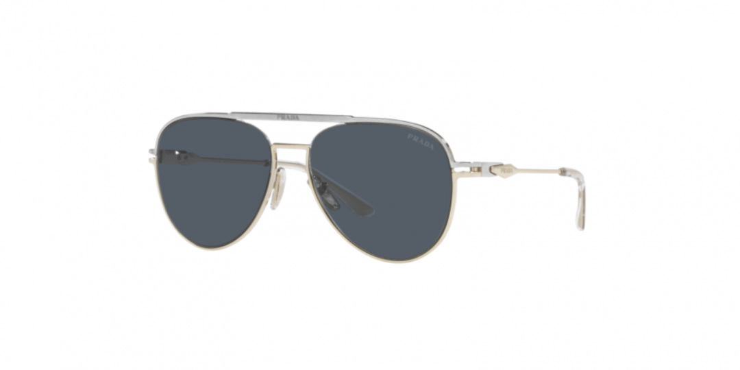 Best deal of PRADA PR 54ZS 17F09T SILVER PALE GOLD SUNGLASSES