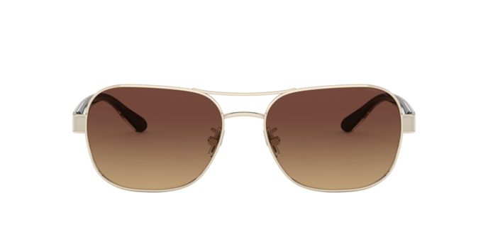  Coach HC7151D Sunglasses, Shiny Light Gold/Black Grey